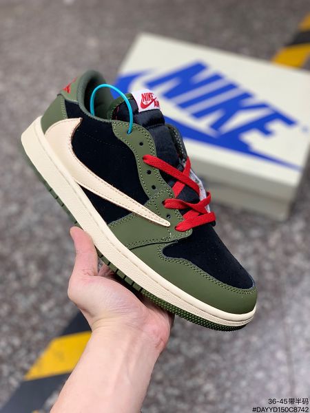 Travis Scott x Fragment x Air Jordan 1 Low 2021新款喬丹倒鉤男女款