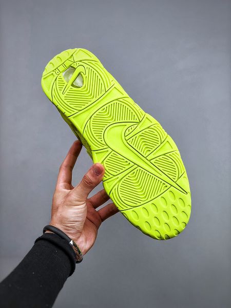 Nike Air More Uptempo 2022新款 大AIR皮蓬熒光黃男女款復古籃球鞋