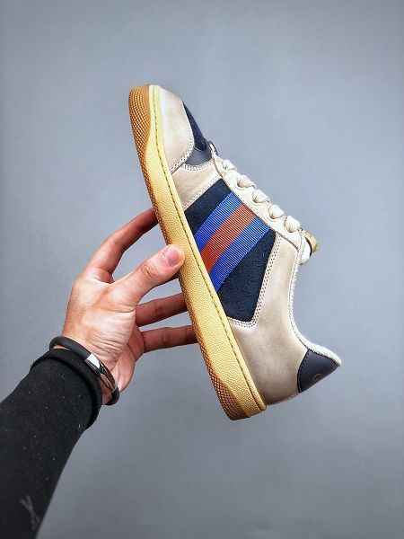 Gucci Distressed Screener sneaker 2022新款 古馳經典原型復古百搭做舊小髒鞋