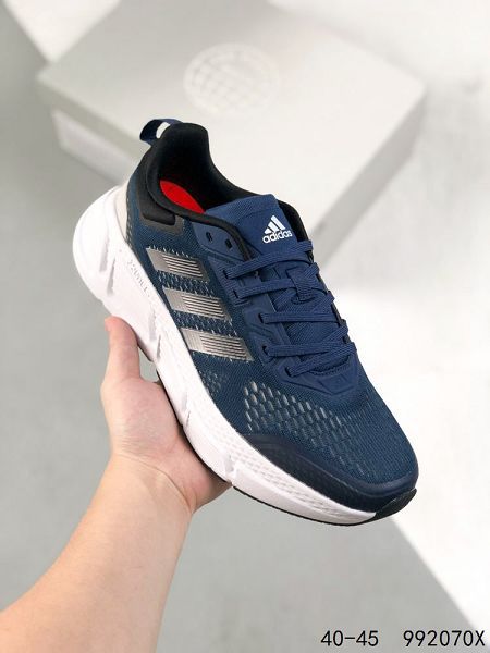 adidas QUESTARSTRIKE 2022新款 三葉草爆米花網面男生跑步鞋