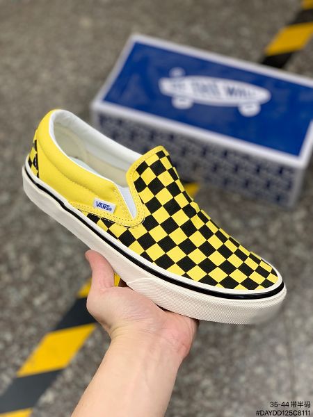 Vans Slip-On 2021新款 棋盤格一腳蹬低幫潮帆布鞋情侶懶人板鞋