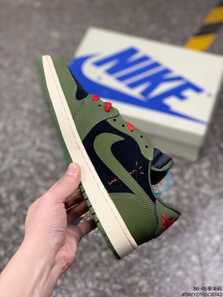 Travis Scott x Fragment x Air Jordan 1 Low 2021新款 喬丹倒鉤男女款休閒板鞋