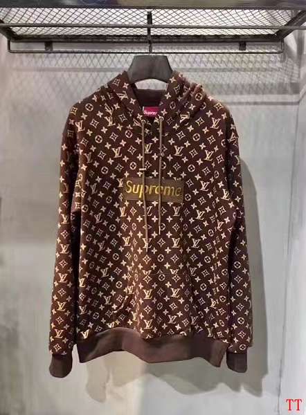 lv衣服 2017新款 supreme联名款经典花纹休闲男生秋冬