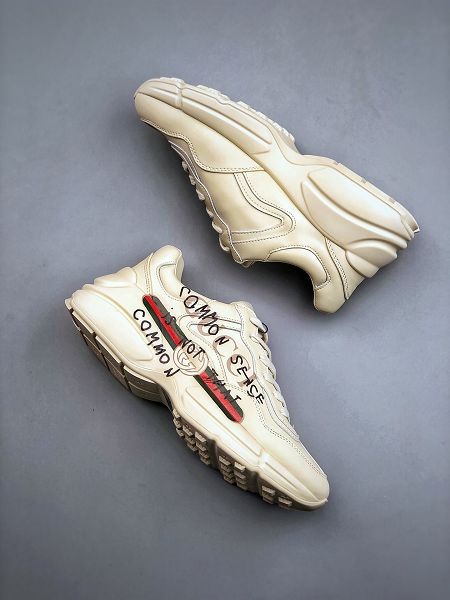 Gucci Rhyton Vintage Trainer Sneaker 2022新款 古馳老爹5D皮革角狀復古男女款慢跑鞋