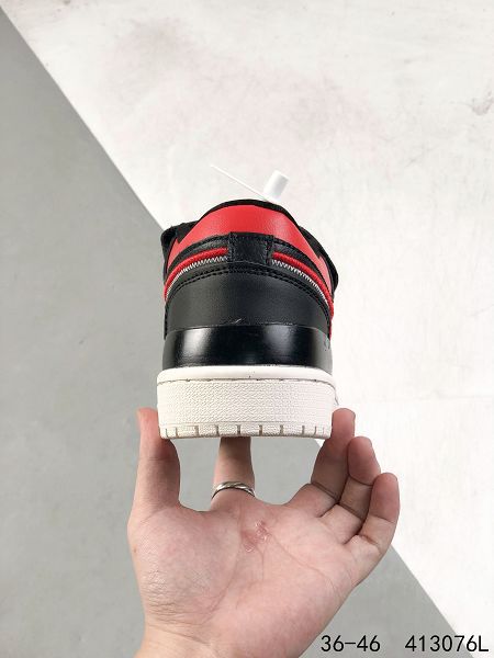 Air Jordan 1 Retro Low Double 2022新款 喬丹1代黑紅魔法扣男女款籃球鞋