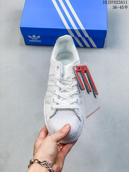 Adidas三葉草 Originals Superstar Pride RM貝殼頭插卡系列 白色男女款低幫經典百搭休閒運動板鞋