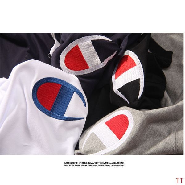 champion 素t 2016夏季新款 经典冠军大标刺绣logo时尚男生圆领短t