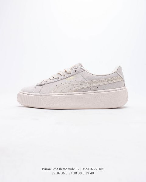 PUMA SMASH v2 VULC CV 2022新款 低幫皮面厚底增高女款老爹鞋