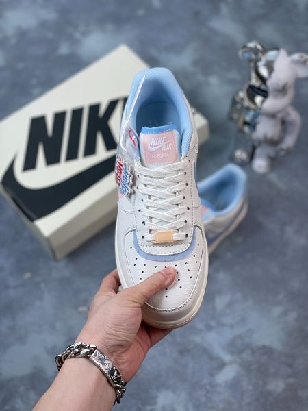 Nike Air Force1 Low White pink blue 2023新款 空軍一號低幫男女款休閒板鞋