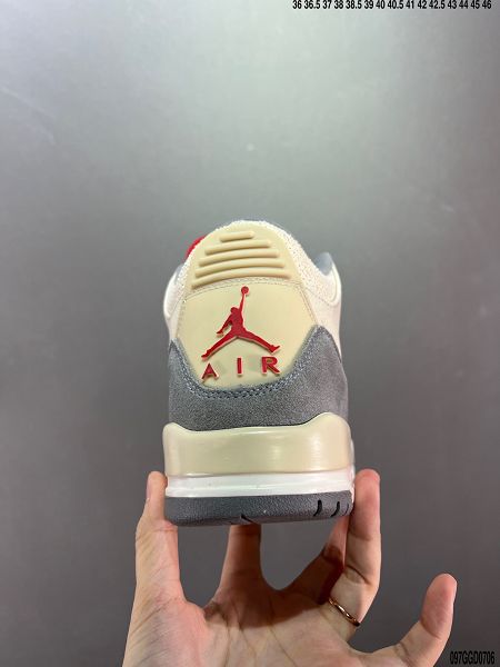 Air Jordan 3 JTH Justin Timberlake & Tinker Hatfheld 2022新款 白手稿聯名男女款籃球鞋