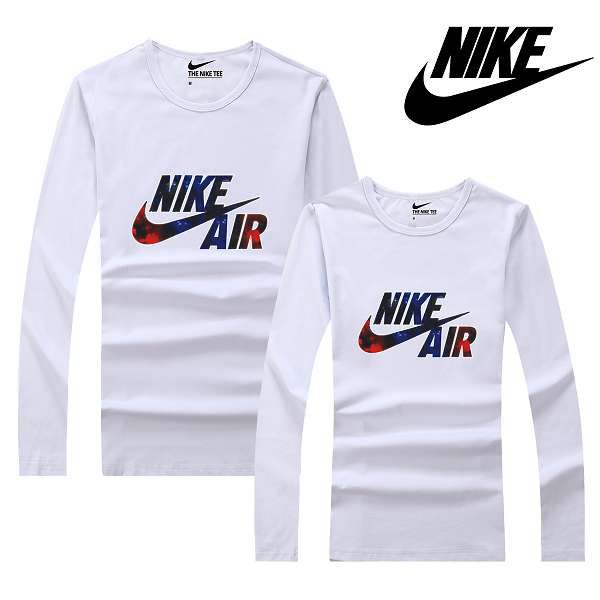 nike衣服 2017经典款式 大air星空logo印花休闲情侣圆领长袖t恤 白色