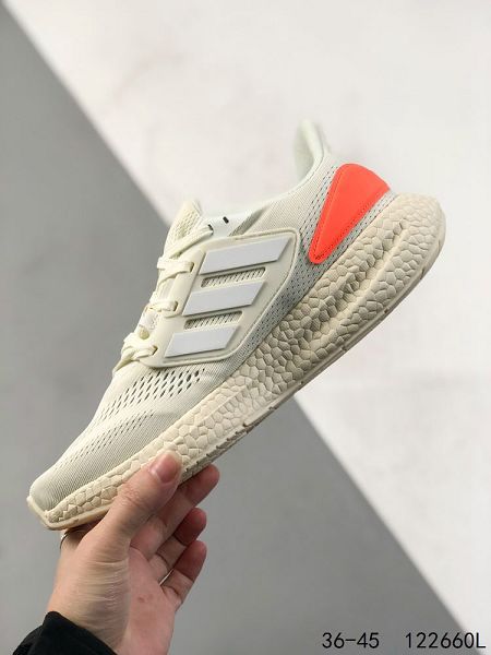 Adidas PureBOOST 22 LTD 2023新款 飛織系列爆米花高彈男女款慢跑鞋