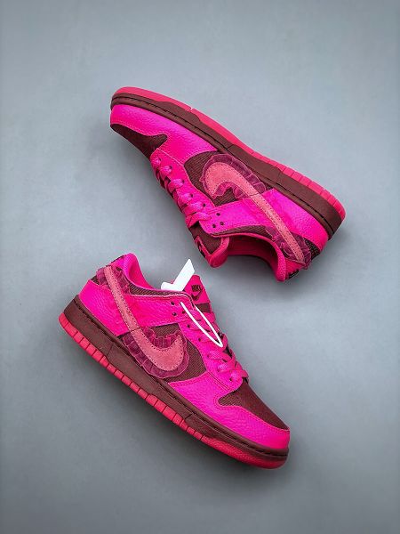 Nike Wmne SB Dunk Low GS 2022新款 扣籃系列玫粉情人節蕾絲女款滑板鞋