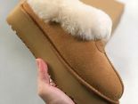 UGG W Mini Bailey Button Bling 2023秋冬女生迷你中低筒加絨休閒百搭厚底短靴